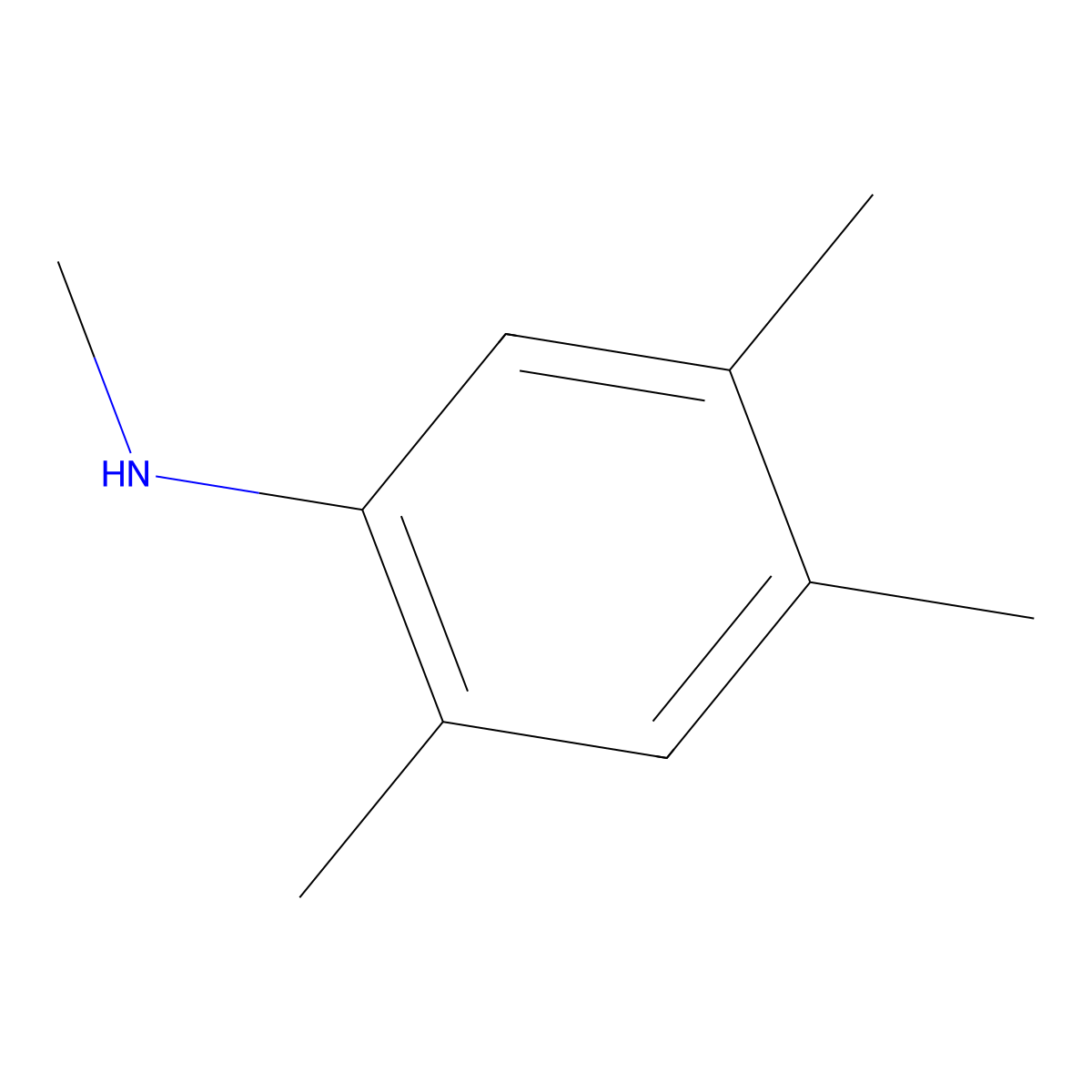 N,2,4,5-tetramethylaniline molecular structure, CAS 35114-06-8