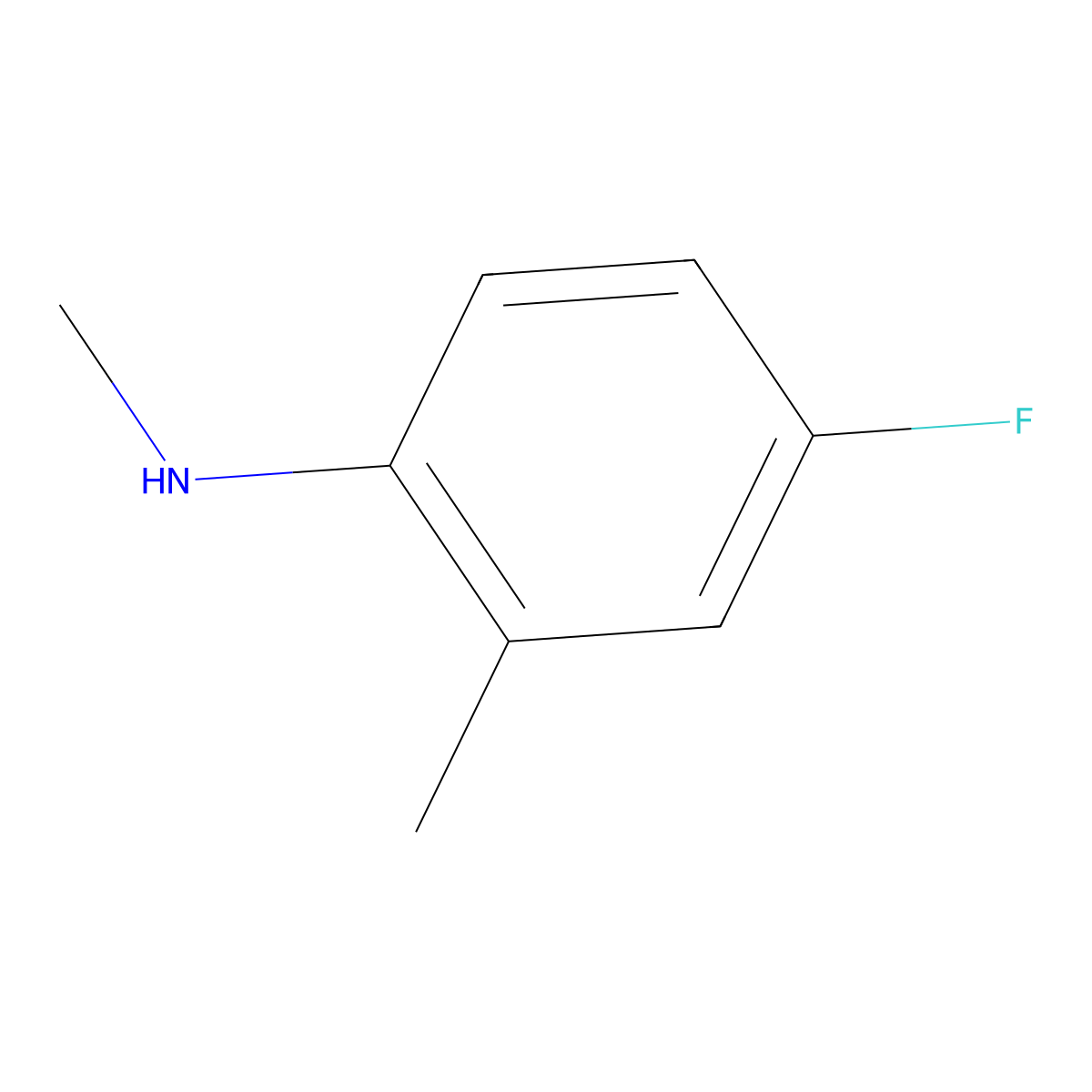 4-Fluoro-n,2-dimethylaniline molecular structure, CAS 35114-07-9