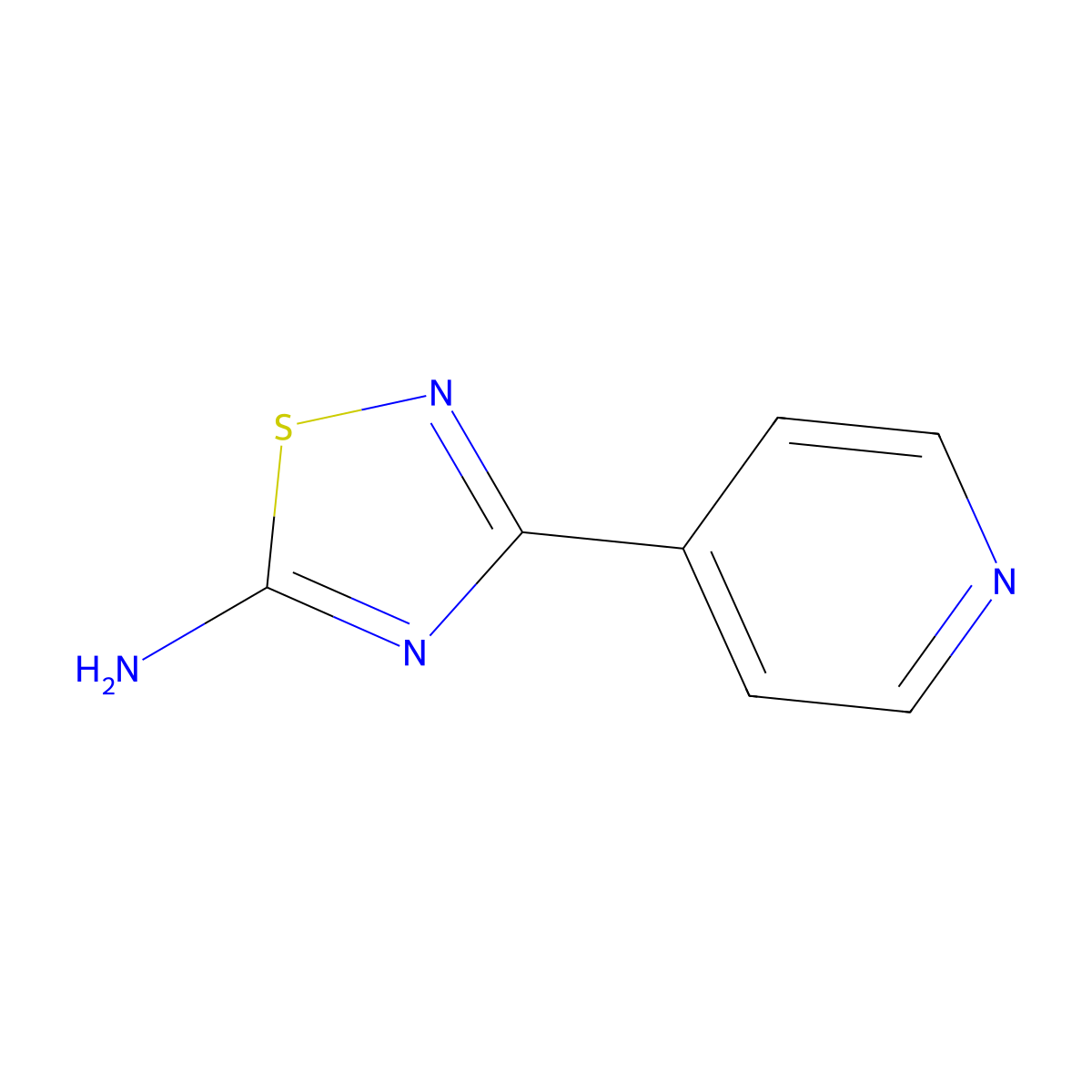 3-(Pyridin-4-yl)-1,2,4-thiadiazol-5-amine molecular structure, CAS 35115-35-6
