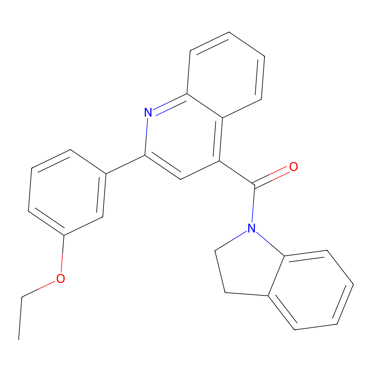 2,3-Dihydroindol-1-yl-[2-(3-ethoxyphenyl)quinolin-4-yl]methanone molecular structure, CAS 351155-00-5