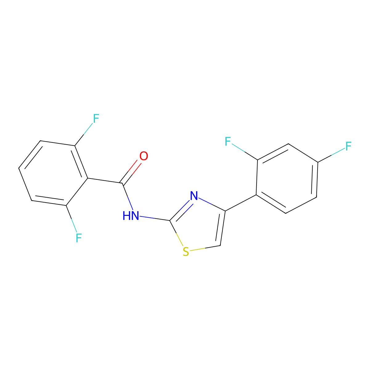 N-[4-(2,4-difluorophenyl)-1,3-thiazol-2-yl]-2,6-difluorobenzamide molecular structure, CAS 351155-24-3