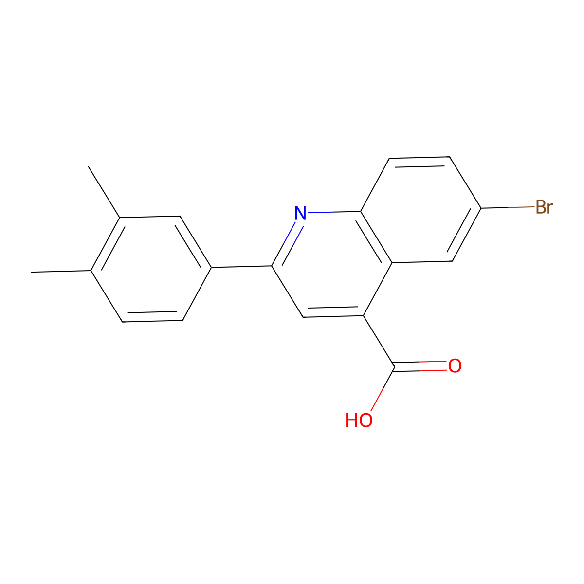 6-Bromo-2-(3,4-dimethylphenyl)quinoline-4-carboxylic acid molecular structure, CAS 351155-45-8