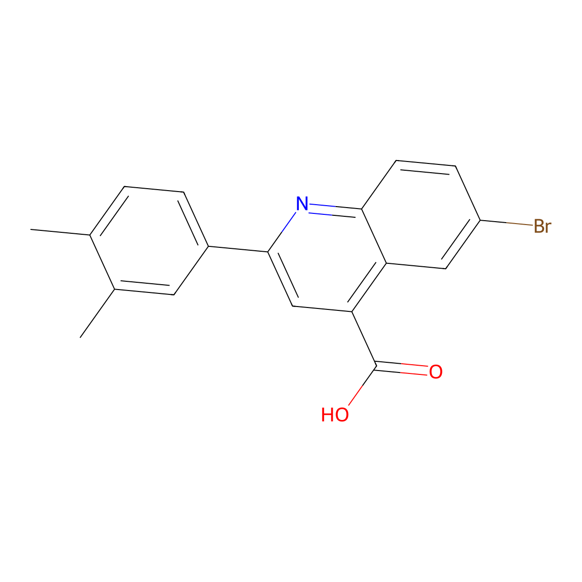 6-Bromo-2-(3,4-dimethylphenyl)quinoline-4-carboxylic acid molecular structure, CAS 351155-45-8