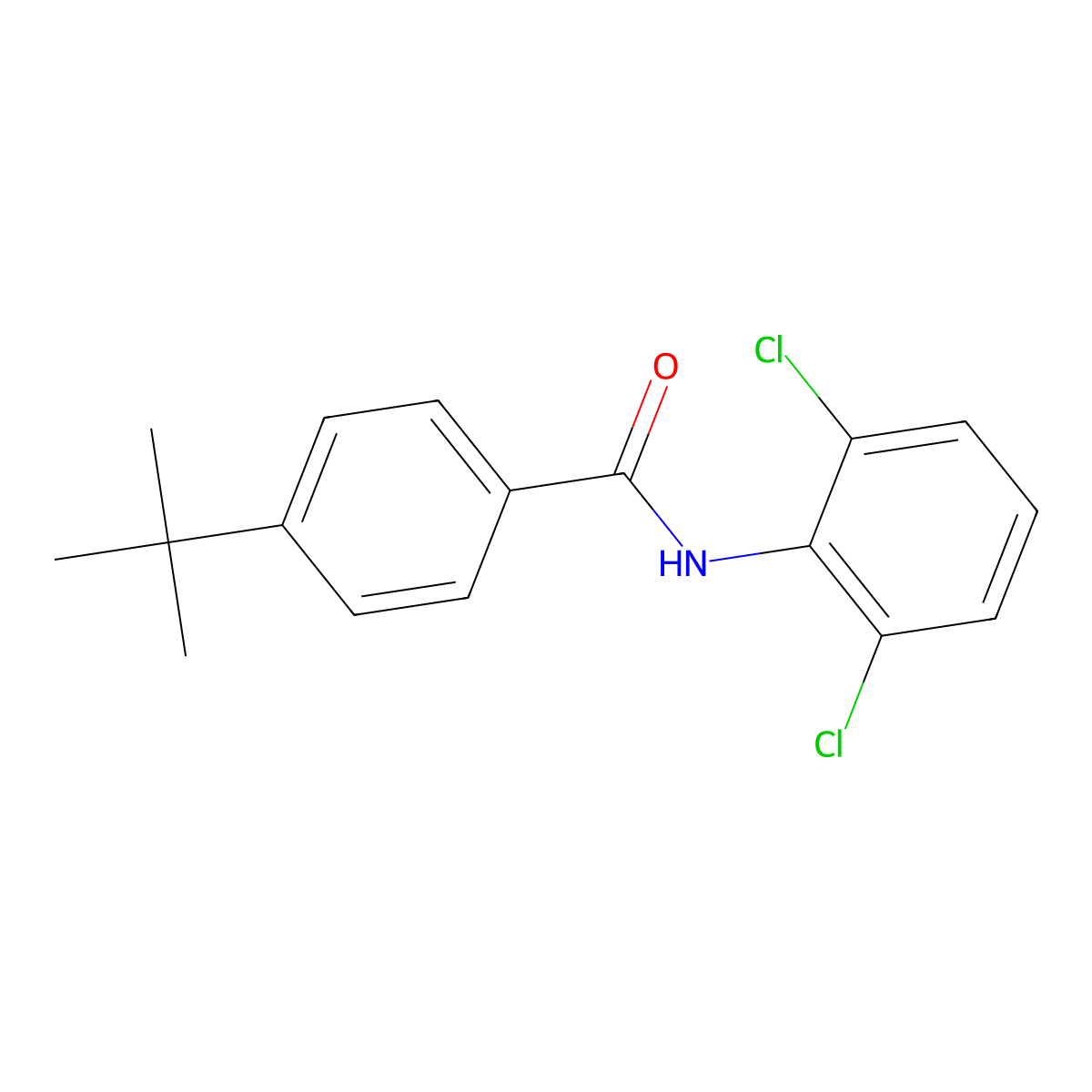 4-tert-butyl-N-(2,6-dichlorophenyl)benzamide molecular structure, CAS 351155-46-9