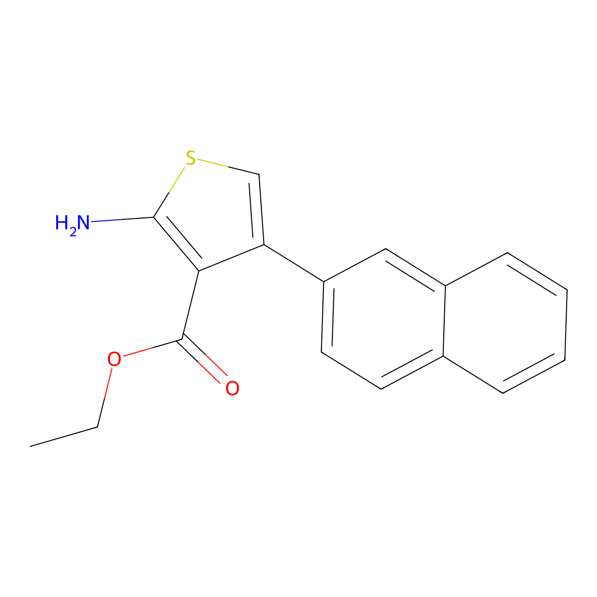 Ethyl 2-amino-4-(2-naphthyl)thiophene-3-carboxylate molecular structure, CAS 351156-60-0
