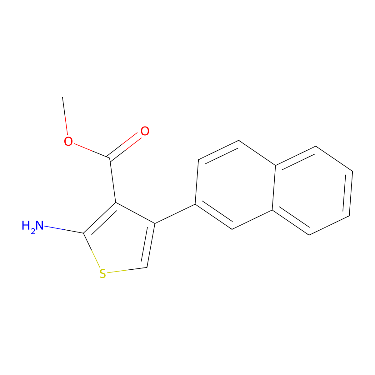 Methyl 2-amino-4-(2-naphthyl)thiophene-3-carboxylate molecular structure, CAS 351156-65-5