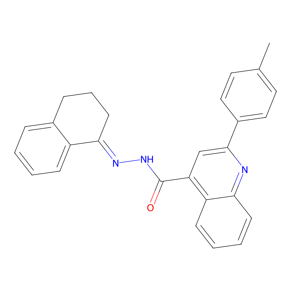 2-(4-Methylphenyl)-4-quinolinecarboxylic acid 2-(3,4-dihydro-1(2H)-naphthalenylidene)hydrazide molecular structure, CAS 351156-73-5