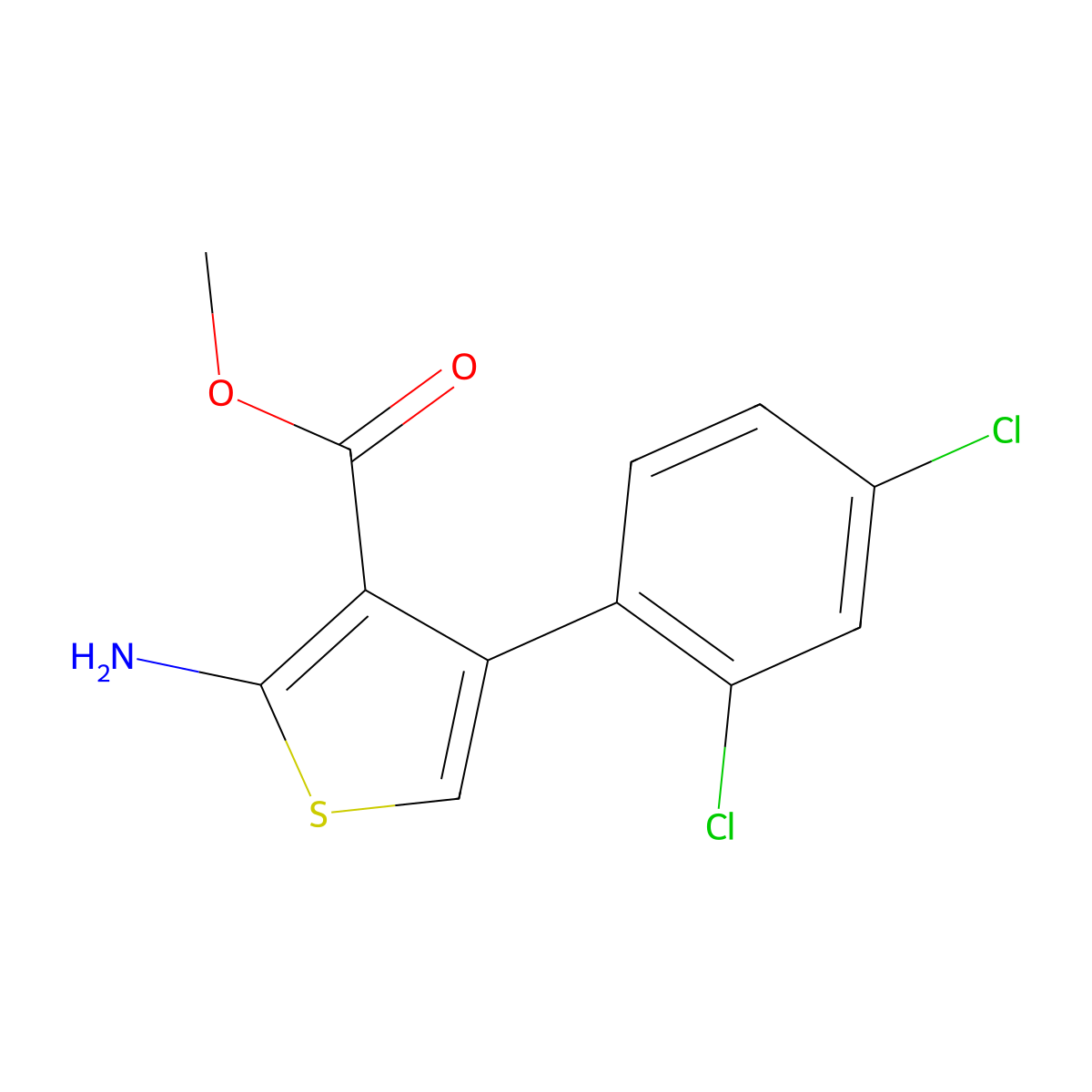 Methyl 2-amino-4-(2,4-dichlorophenyl)thiophene-3-carboxylate molecular structure, CAS 351156-91-7
