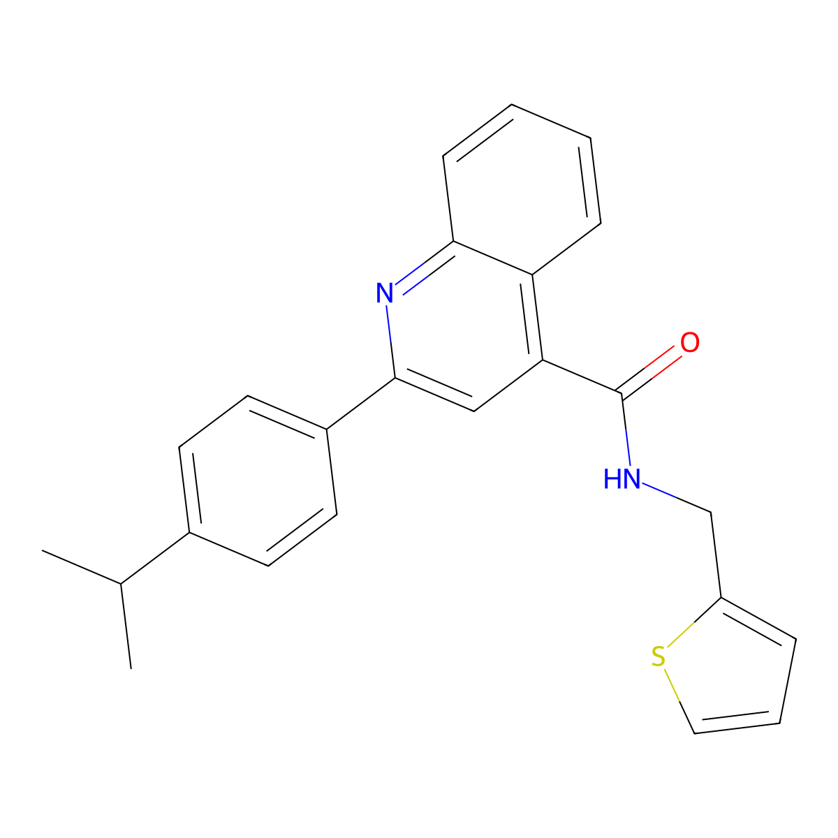 2-[4-(1-Methylethyl)phenyl]-N-(2-thienylmethyl)-4-quinolinecarboxamide molecular structure, CAS 351156-94-0