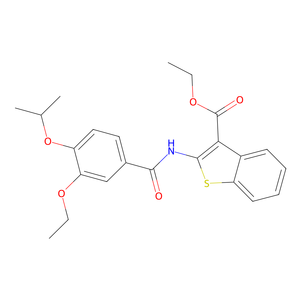 Ethyl 2-[(3-ethoxy-4-isopropoxybenzoyl)amino]-1-benzothiophene-3-carboxylate molecular structure, CAS 351157-18-1