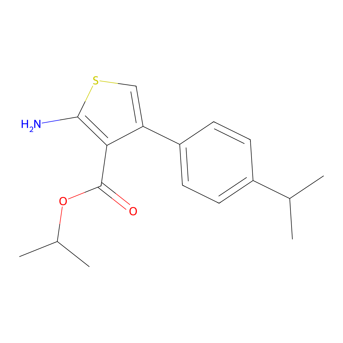 Isopropyl 2-amino-4-(4-isopropylphenyl)thiophene-3-carboxylate molecular structure, CAS 351157-20-5