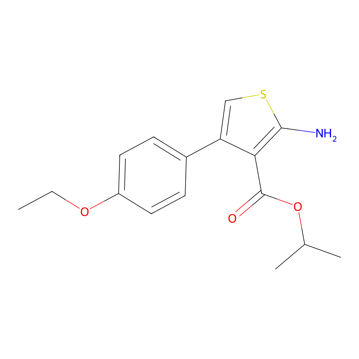 Isopropyl 2-amino-4-(4-ethoxyphenyl)thiophene-3-carboxylate molecular structure, CAS 351157-54-5
