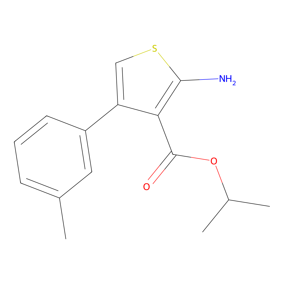 1-Methylethyl 2-amino-4-(3-methylphenyl)-3-thiophenecarboxylate molecular structure, CAS 351157-63-6