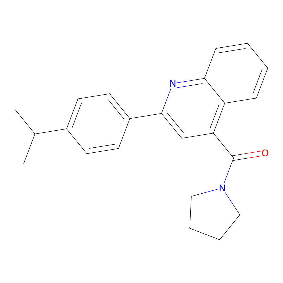 [2-(4-Propan-2-ylphenyl)quinolin-4-yl]-pyrrolidin-1-ylmethanone molecular structure, CAS 351157-78-3
