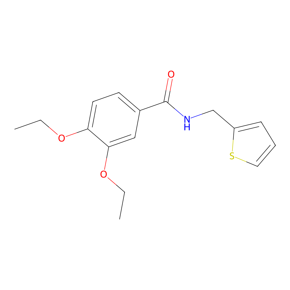 3,4-Diethoxy-N-(2-thienylmethyl)benzamide molecular structure, CAS 351157-84-1