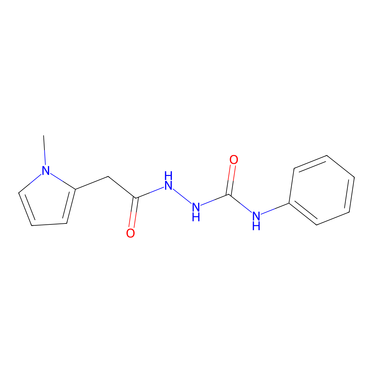 2-[(1-methyl-1H-pyrrol-2-yl)acetyl]-N-phenylhydrazinecarboxamide molecular structure, CAS 351157-86-3