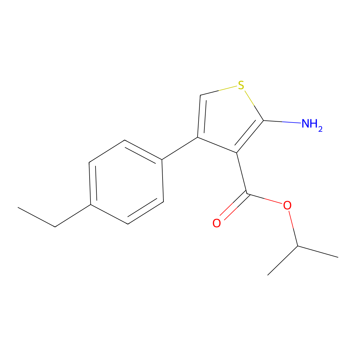 Isopropyl 2-amino-4-(4-ethylphenyl)thiophene-3-carboxylate molecular structure, CAS 351157-96-5