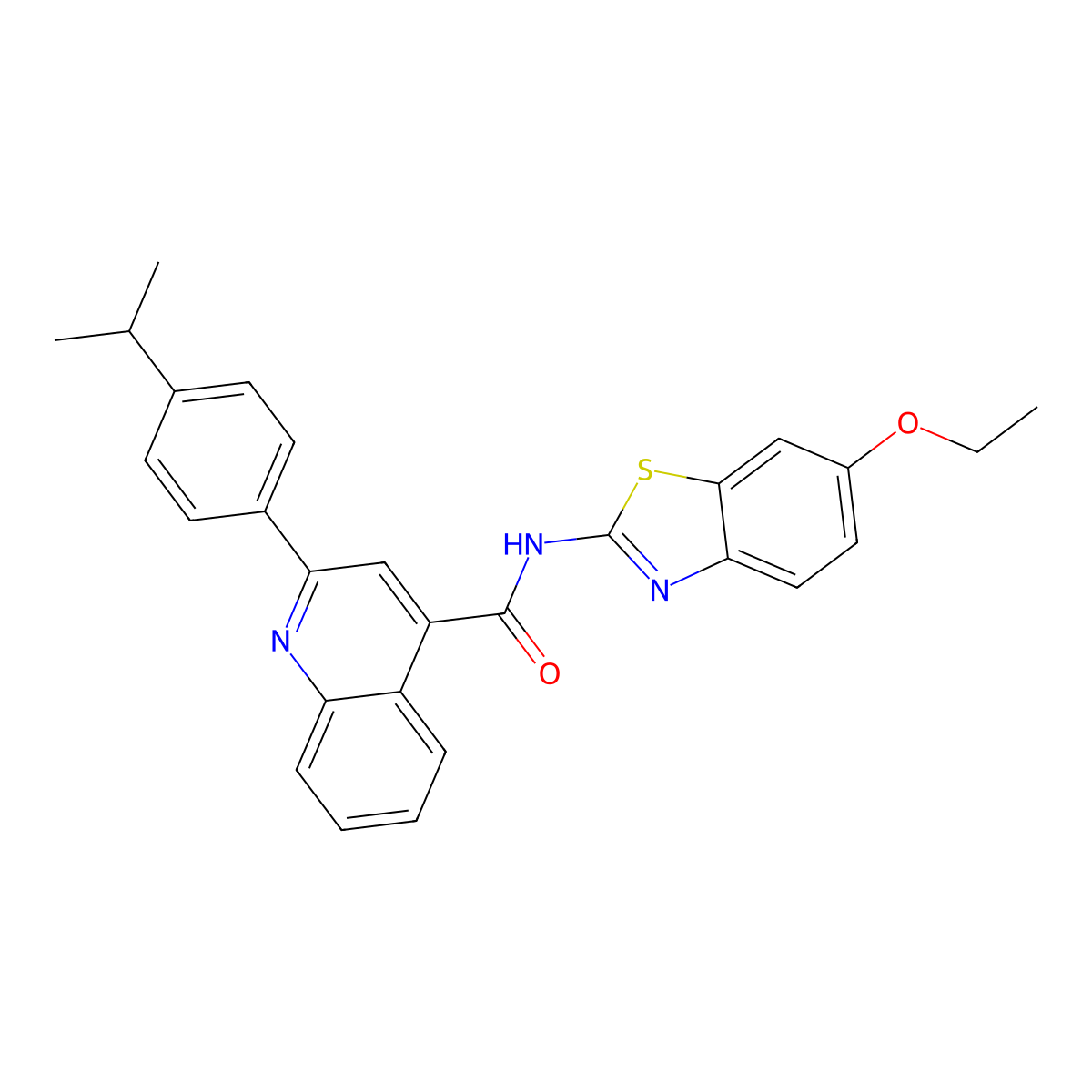 N-(6-Ethoxy-2-benzothiazolyl)-2-(4-(1-methylethyl)phenyl)-4-quinolinecarboxamide molecular structure, CAS 351157-98-7