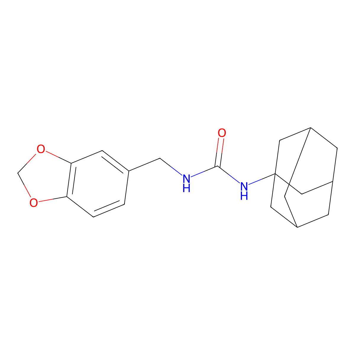 1-(1-Adamantyl)-3-(1,3-benzodioxol-5-ylmethyl)urea molecular structure, CAS 351162-26-0