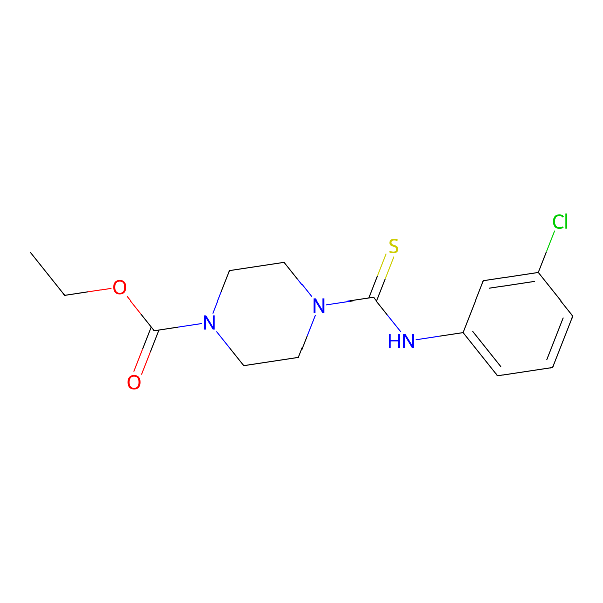 Ethyl 4-[(3-chlorophenyl)carbamothioyl]piperazine-1-carboxylate molecular structure, CAS 351163-18-3