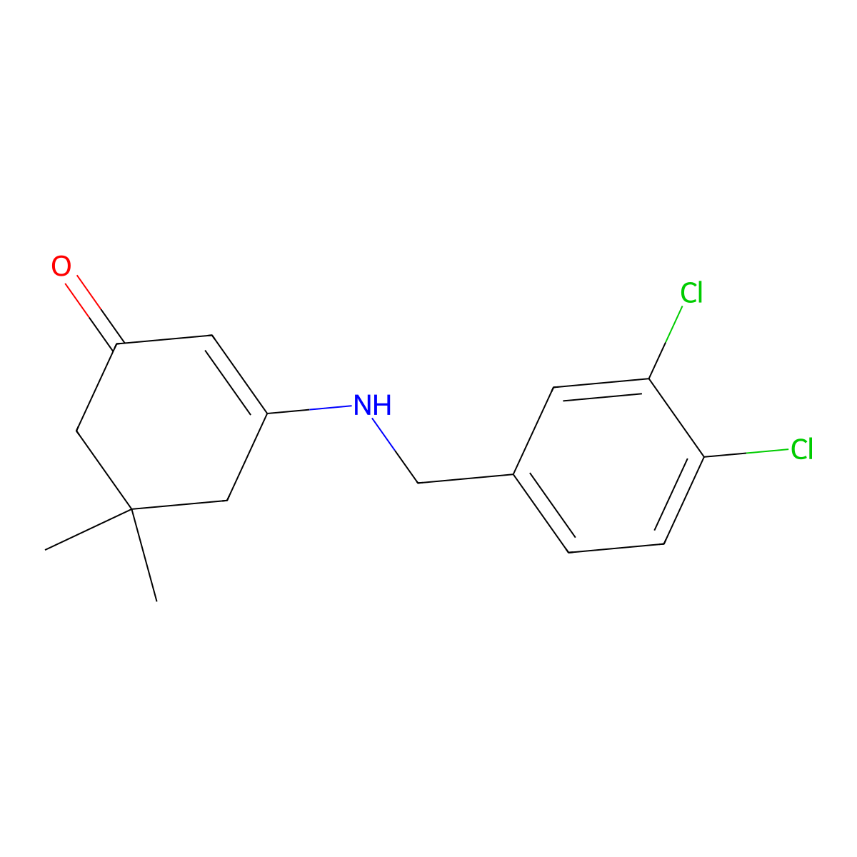 3-[(3,4-Dichlorophenyl)methylamino]-5,5-dimethylcyclohex-2-en-1-one molecular structure, CAS 351163-32-1