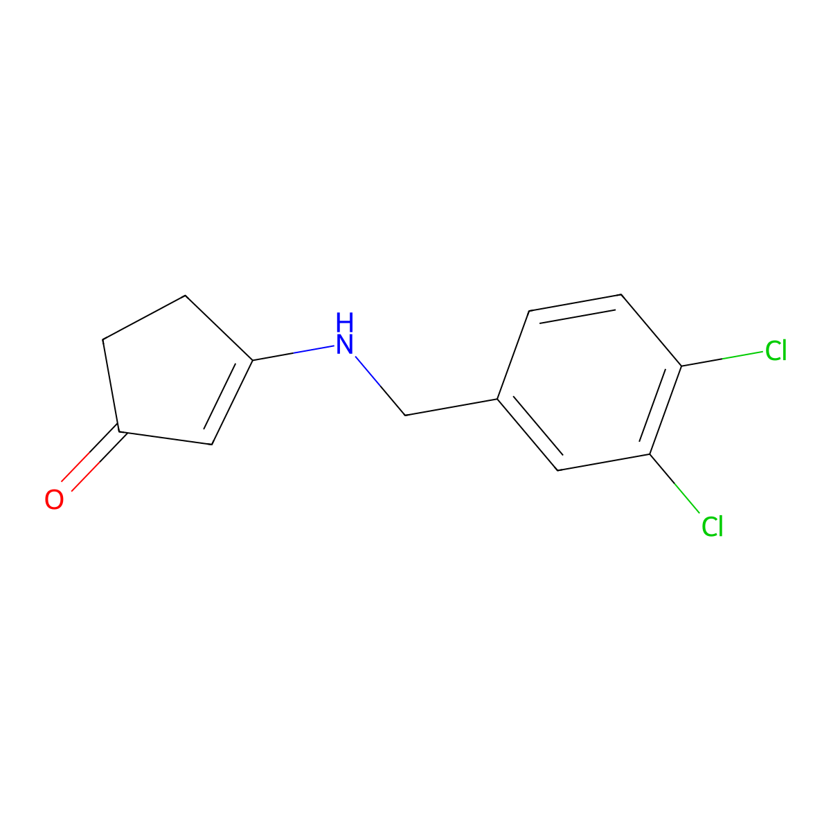 3-[(3,4-Dichlorophenyl)methylamino]cyclopent-2-en-1-one molecular structure, CAS 351163-34-3