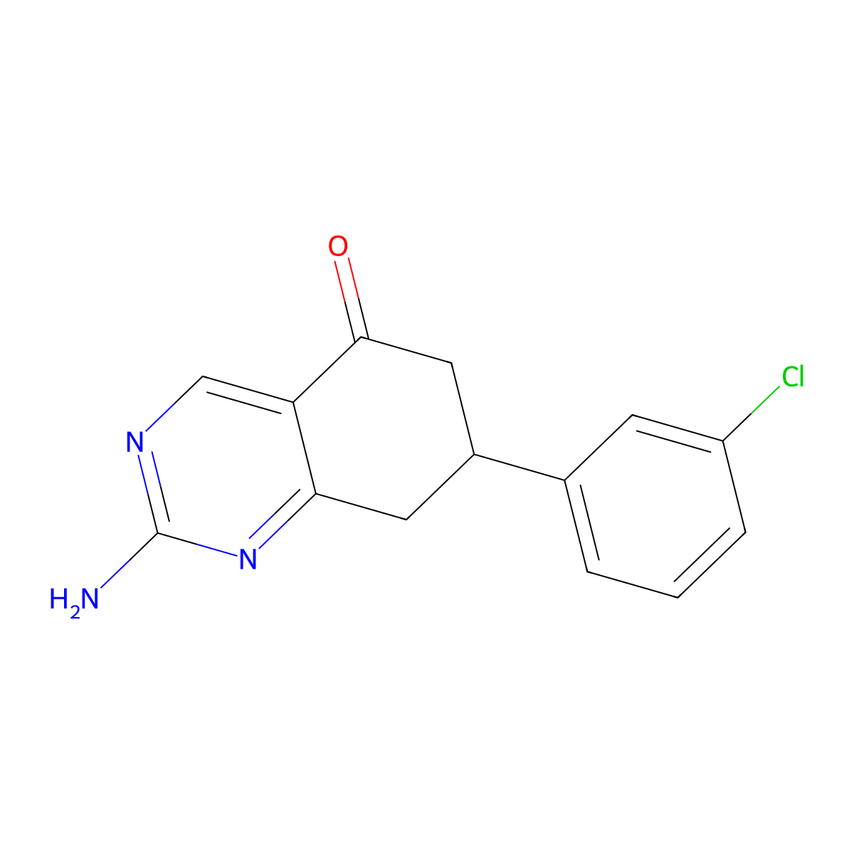 2-amino-7-(3-chlorophenyl)-7,8-dihydroquinazolin-5(6H)-one molecular structure, CAS 351163-39-8