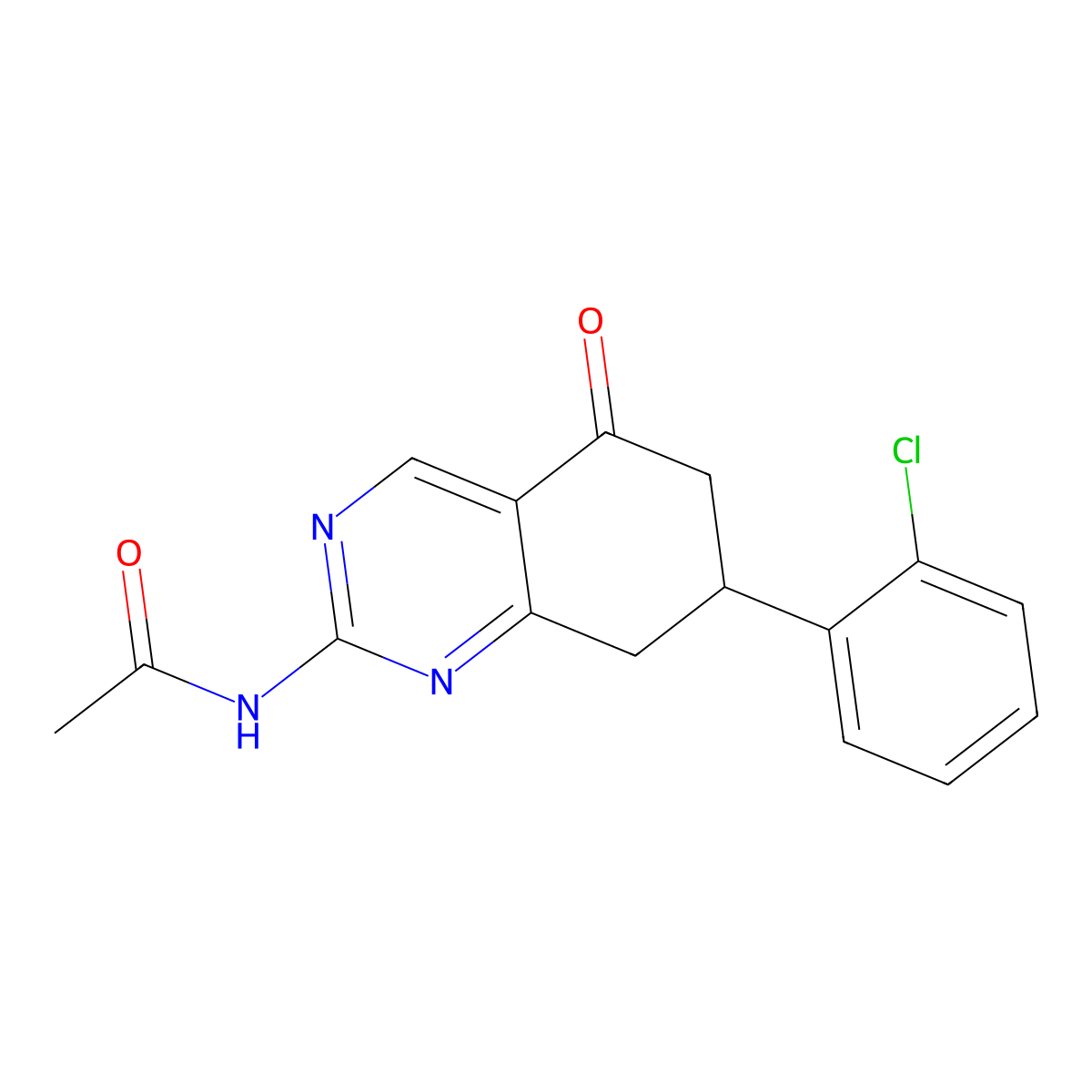 N-[7-(2-chlorophenyl)-5-oxo-7,8-dihydro-6H-quinazolin-2-yl]acetamide molecular structure, CAS 351163-42-3