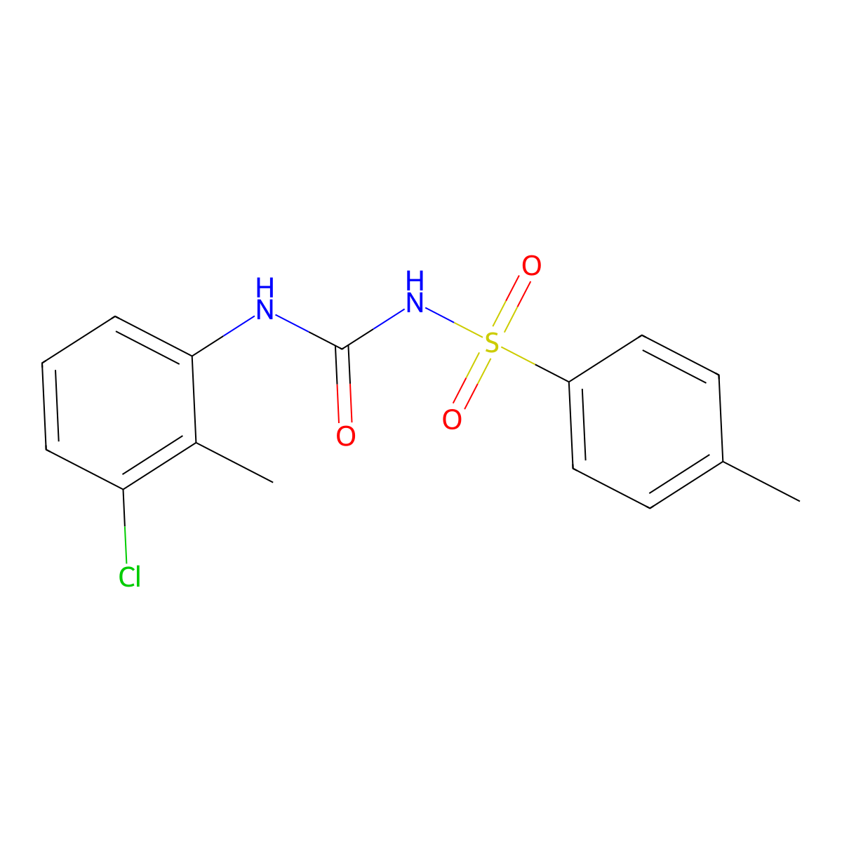 1-(3-Chloro-2-methylphenyl)-3-(4-methylphenyl)sulfonylurea molecular structure, CAS 351163-69-4