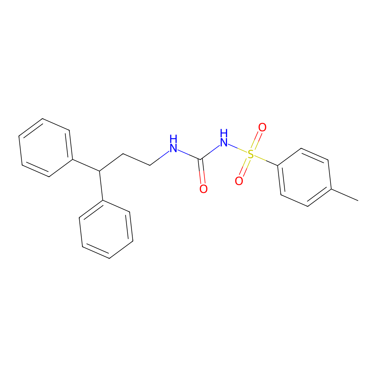 1-(3,3-Diphenylpropyl)-3-(4-methylphenyl)sulfonylurea molecular structure, CAS 351163-75-2