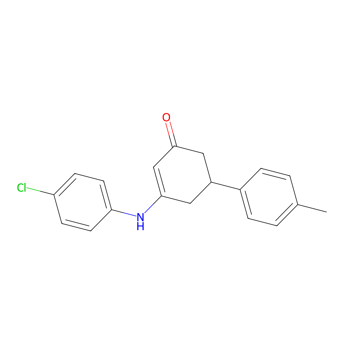 3-(4-Chloroanilino)-5-(4-methylphenyl)cyclohex-2-en-1-one molecular structure, CAS 351164-33-5