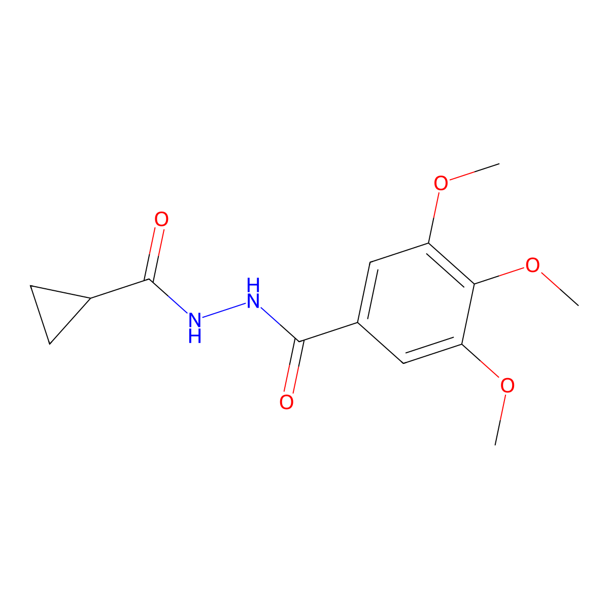 N'-(cyclopropanecarbonyl)-3,4,5-trimethoxybenzohydrazide molecular structure, CAS 351164-79-9