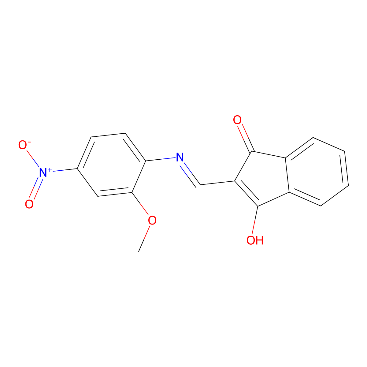 2-{[(2-methoxy-4-nitrophenyl)amino]methylidene}-2,3-dihydro-1H-indene-1,3-dione molecular structure, CAS 351165-23-6
