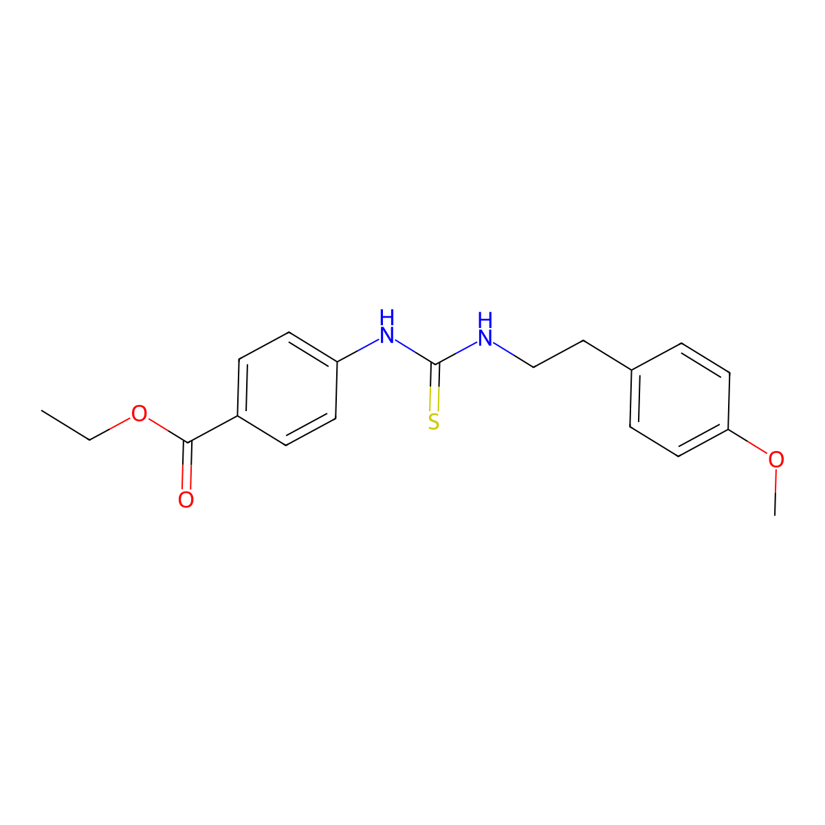 Ethyl 4-({[2-(4-methoxyphenyl)ethyl]carbamothioyl}amino)benzoate molecular structure, CAS 351165-87-2