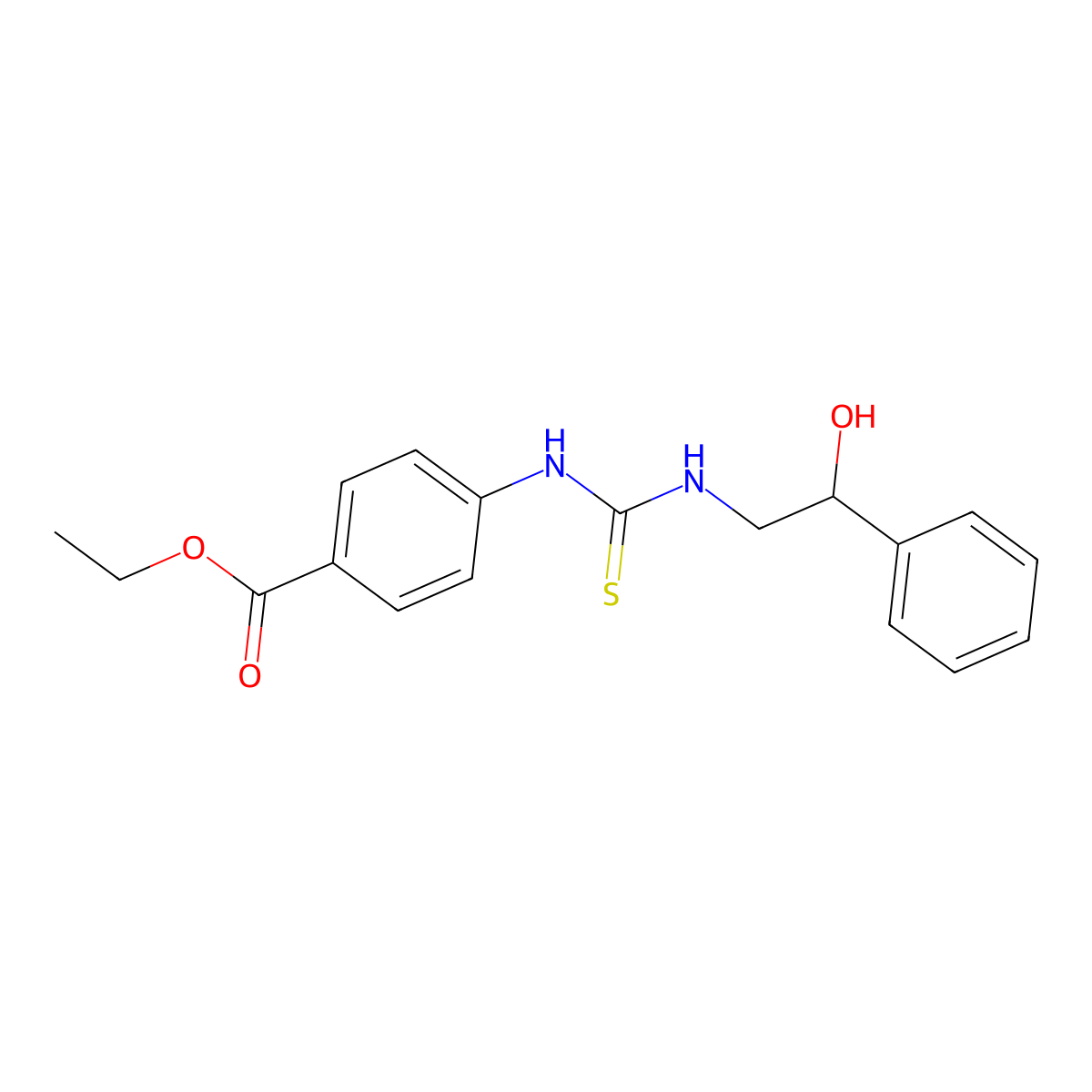 Ethyl 4-[(2-hydroxy-2-phenylethyl)carbamothioylamino]benzoate molecular structure, CAS 351165-90-7