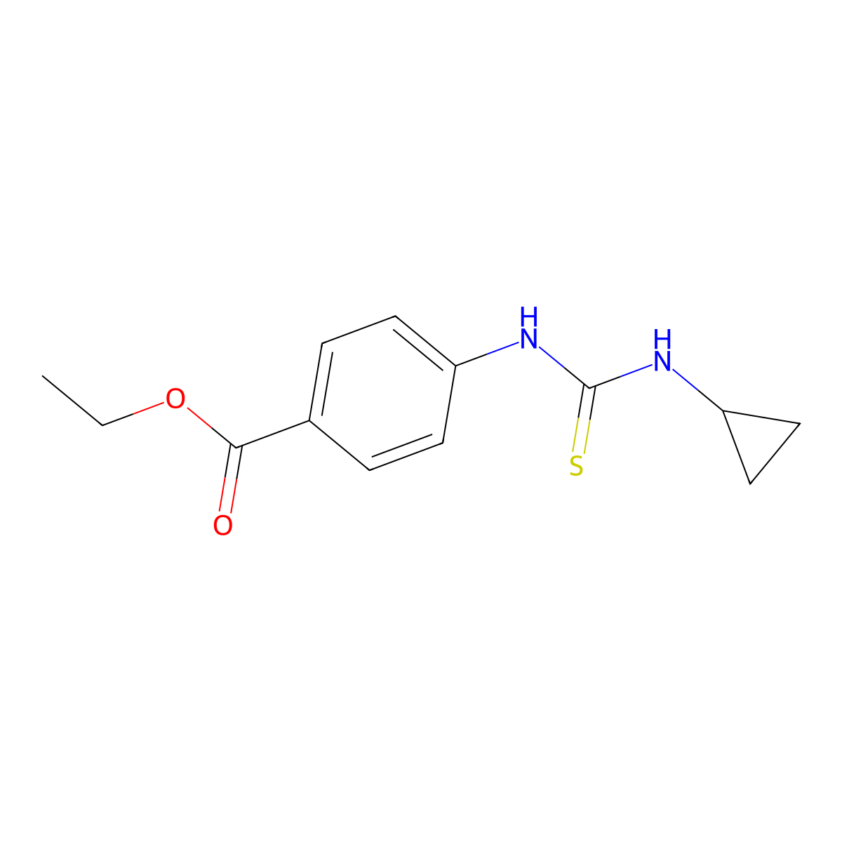 Ethyl 4-(3-cyclopropylthioureido)benzoate molecular structure, CAS 351165-91-8