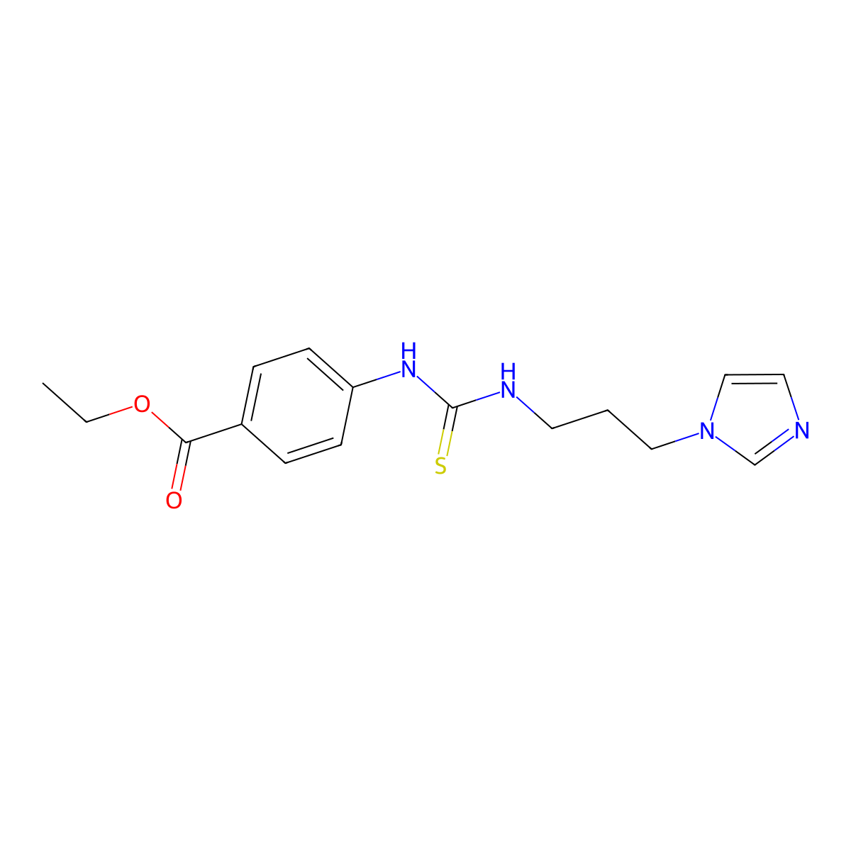 ethyl 4-({[3-(1H-imidazol-1-yl)propyl]carbamothioyl}amino)benzoate molecular structure, CAS 351165-95-2