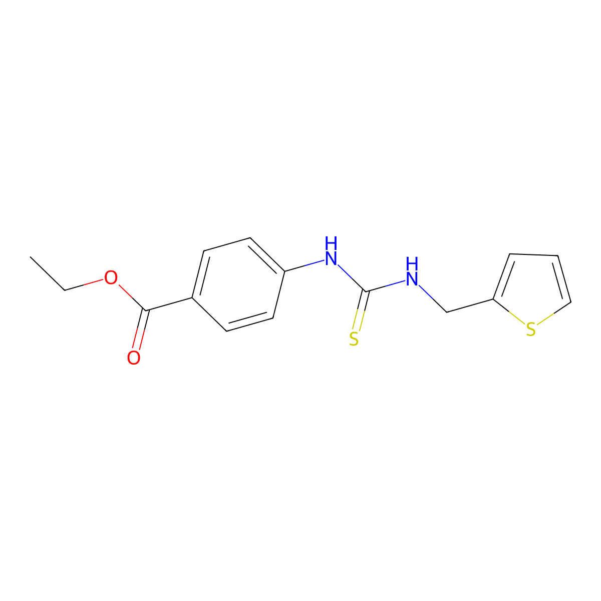 Ethyl 4-(thiophen-2-ylmethylcarbamothioylamino)benzoate molecular structure, CAS 351165-96-3