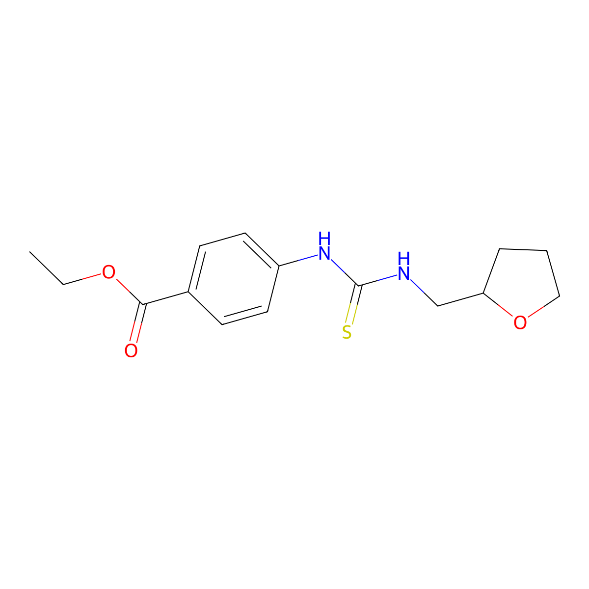 Ethyl 4-(oxolan-2-ylmethylcarbamothioylamino)benzoate molecular structure, CAS 351165-98-5
