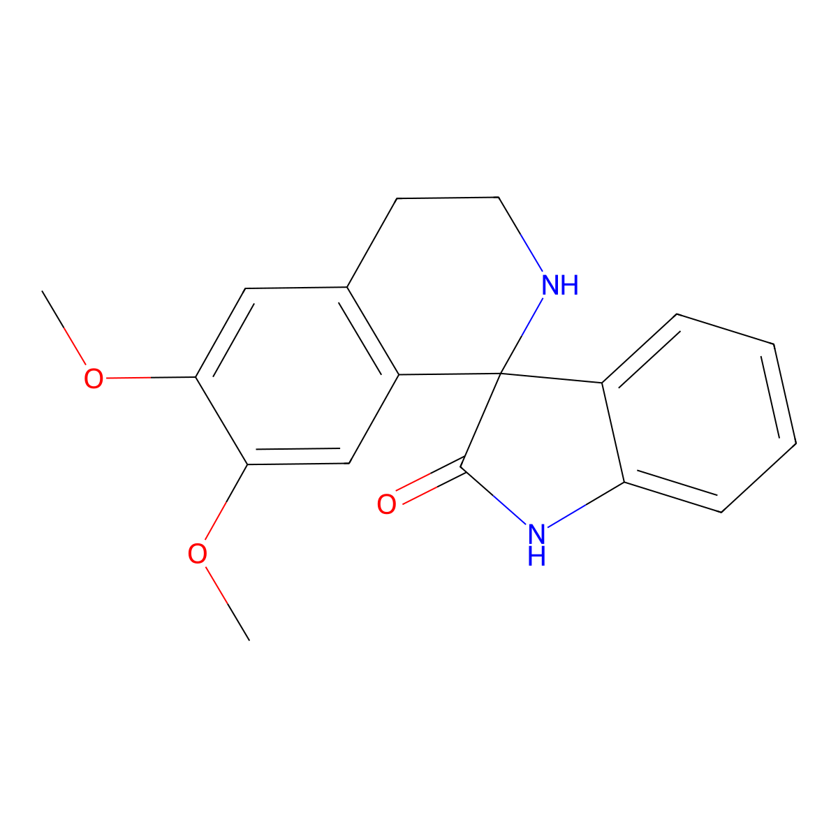 3',4'-Dihydro-6',7'-dimethoxyspiro(3H-indole-3,1'(2H)-isoquinolin)-2(1H)-one molecular structure, CAS 35118-14-0