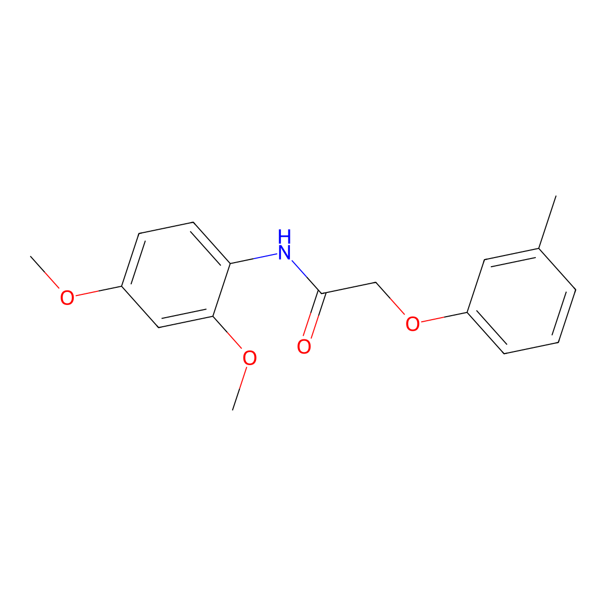N-(2,4-dimethoxyphenyl)-2-(3-methylphenoxy)acetamide molecular structure, CAS 351188-96-0