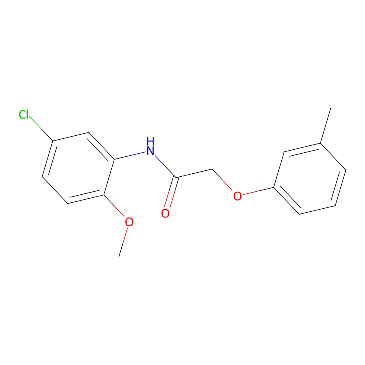N-(5-chloro-2-methoxyphenyl)-2-(3-methylphenoxy)acetamide molecular structure, CAS 351188-97-1