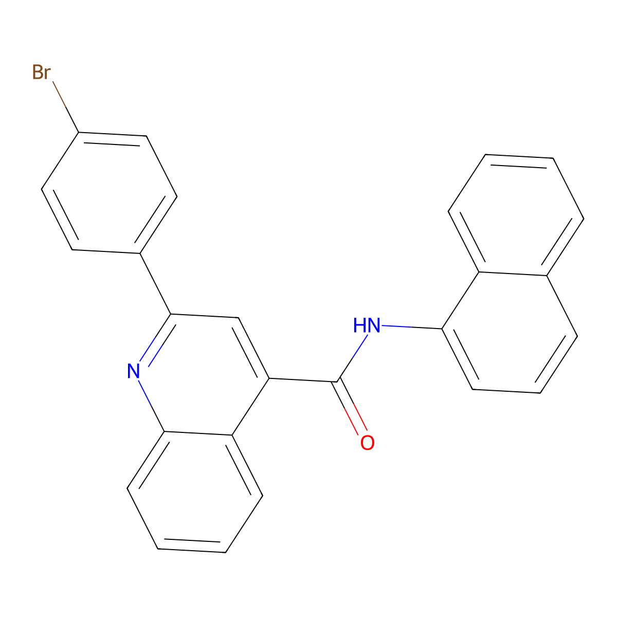 2-(4-bromophenyl)-N-naphthalen-1-ylquinoline-4-carboxamide molecular structure, CAS 351189-58-7