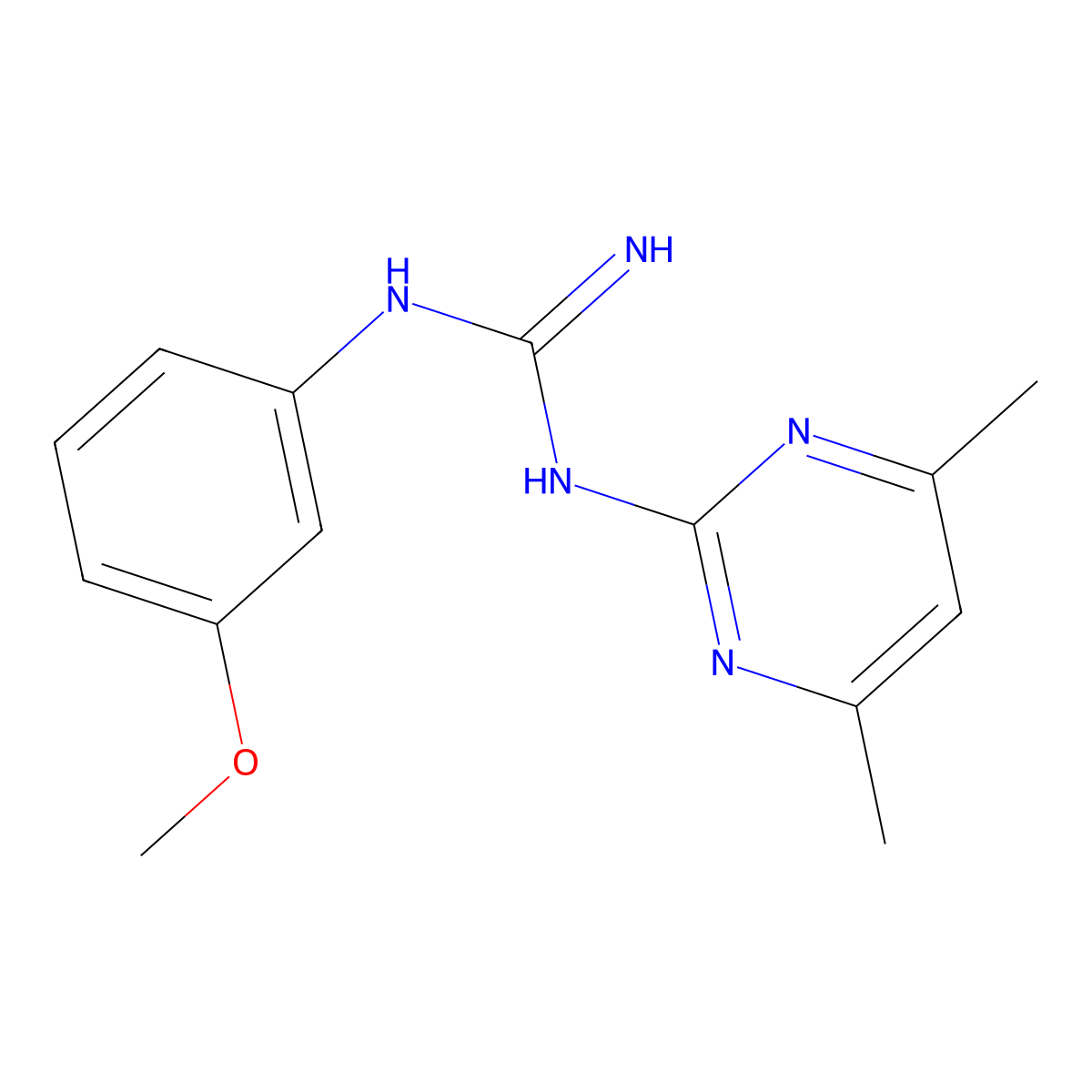 1-(4,6-Dimethylpyrimidin-2-yl)-3-(3-methoxyphenyl)guanidine molecular structure, CAS 351190-34-6