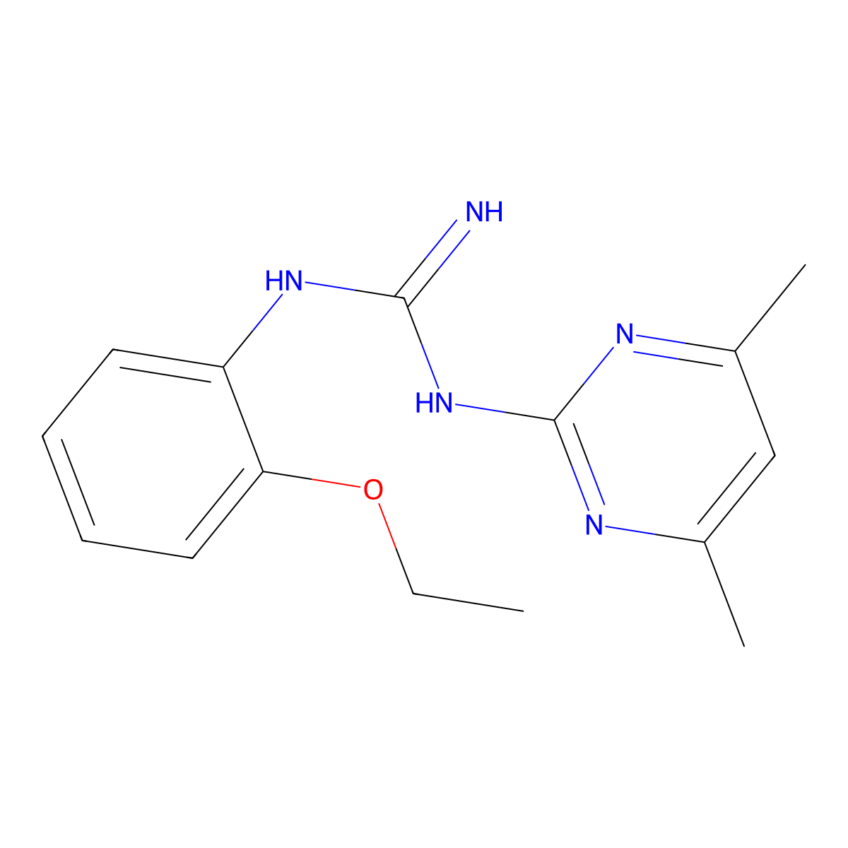 1-(4,6-Dimethylpyrimidin-2-yl)-3-(2-ethoxyphenyl)guanidine molecular structure, CAS 351190-36-8