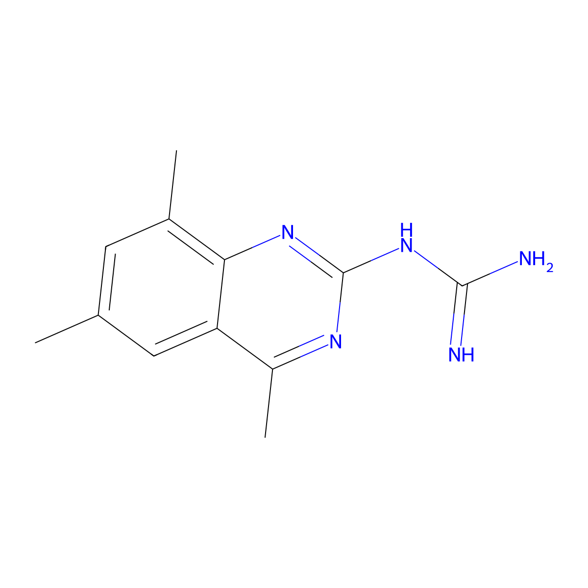 1-(4,6,8-Trimethylquinazolin-2-yl)guanidine molecular structure, CAS 351190-78-8