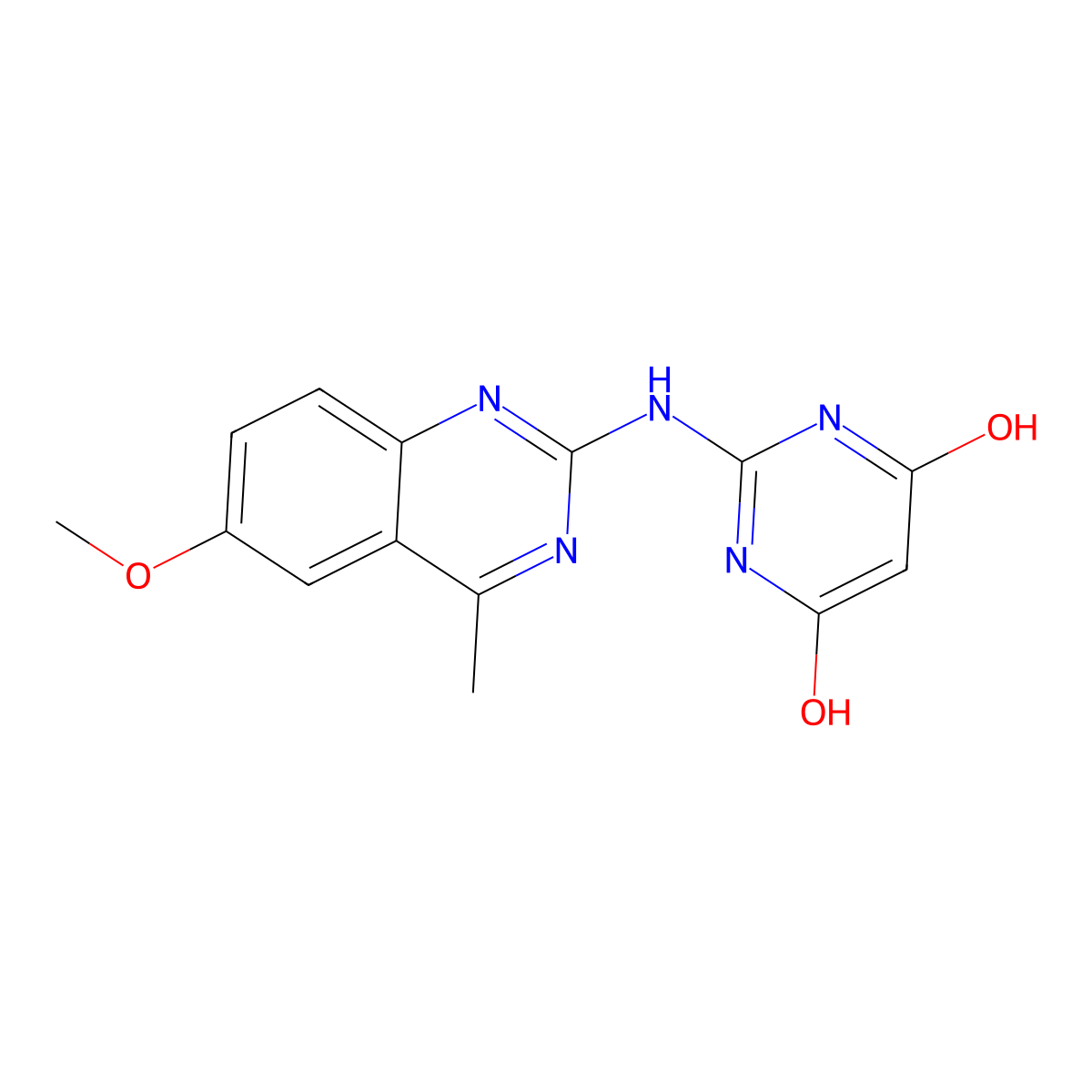 4-hydroxy-2-[(6-methoxy-4-methylquinazolin-2-yl)amino]-1H-pyrimidin-6-one molecular structure, CAS 351191-02-1