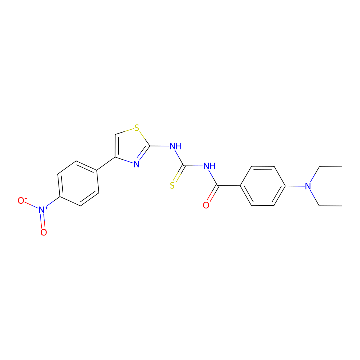 4-(diethylamino)-N-((4-(4-nitrophenyl)thiazol-2-yl)carbamothioyl)benzamide molecular structure, CAS 351191-14-5