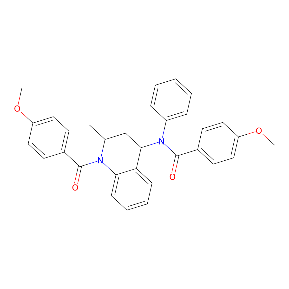 4-methoxy-N-[1-(4-methoxybenzoyl)-2-methyl-1,2,3,4-tetrahydro-4-quinolinyl]-N-phenylbenzamide molecular structure, CAS 351191-45-2