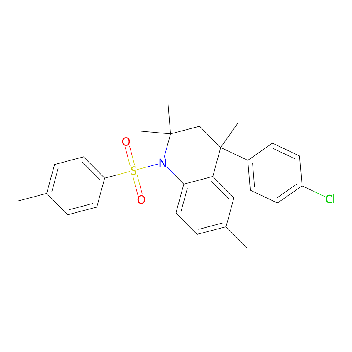 4-(4-Chlorophenyl)-2,2,4,6-tetramethyl-1-[(4-methylphenyl)sulfonyl]-1,2,3,4-tetrahydroquinoline molecular structure, CAS 351191-68-9